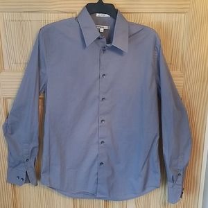 Express 1MX Gray Button Up Long Sleeve Shirt